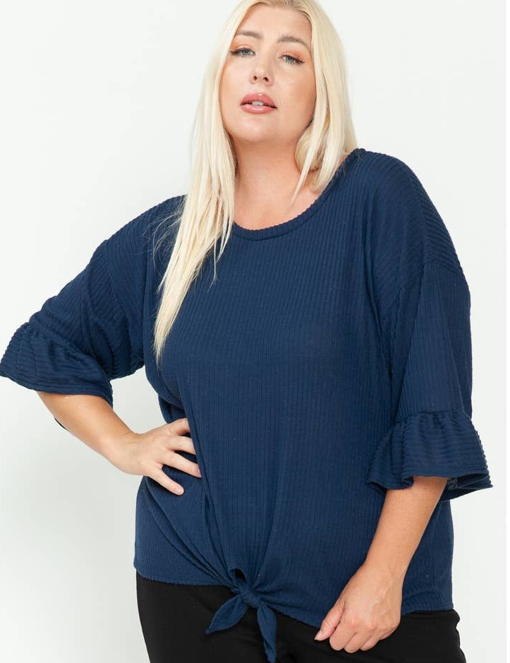 Plus Fall Holiday Navy Top