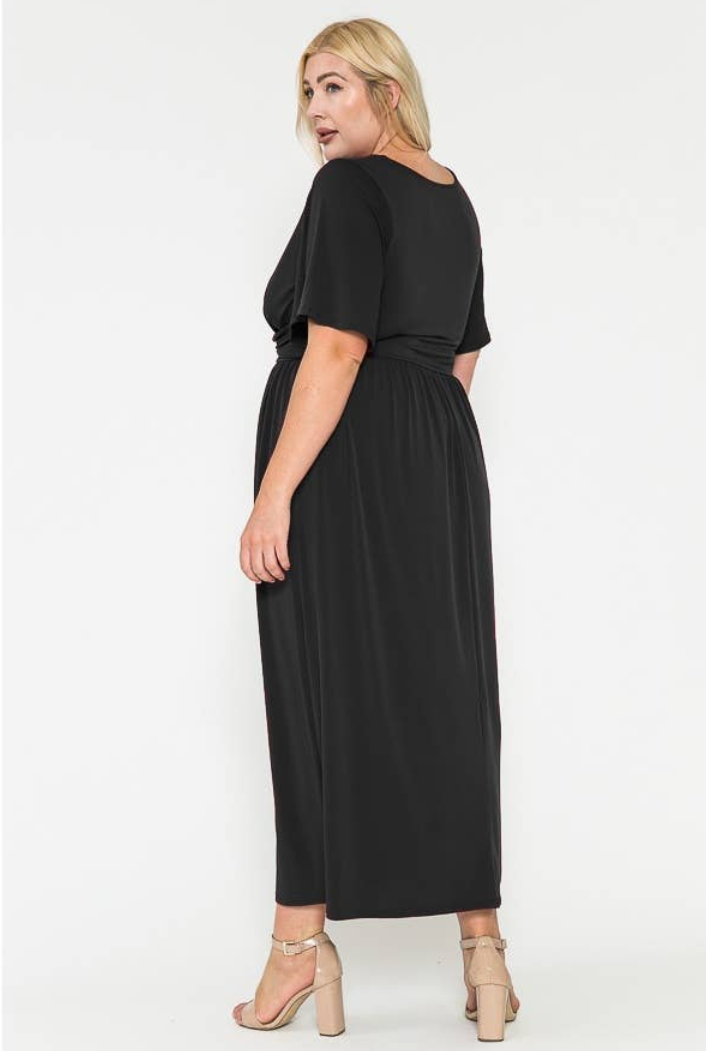 Plus Size Holiday Maxi Dress Black