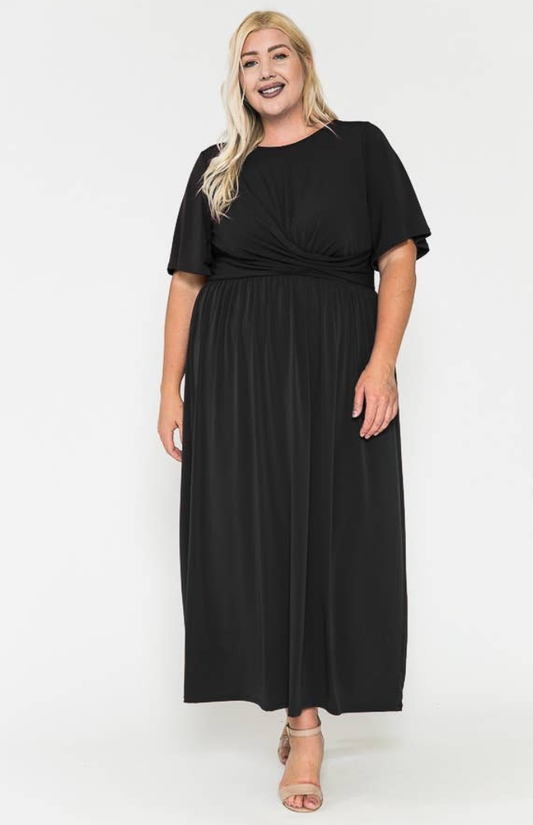 Plus Size Holiday Maxi Dress Black