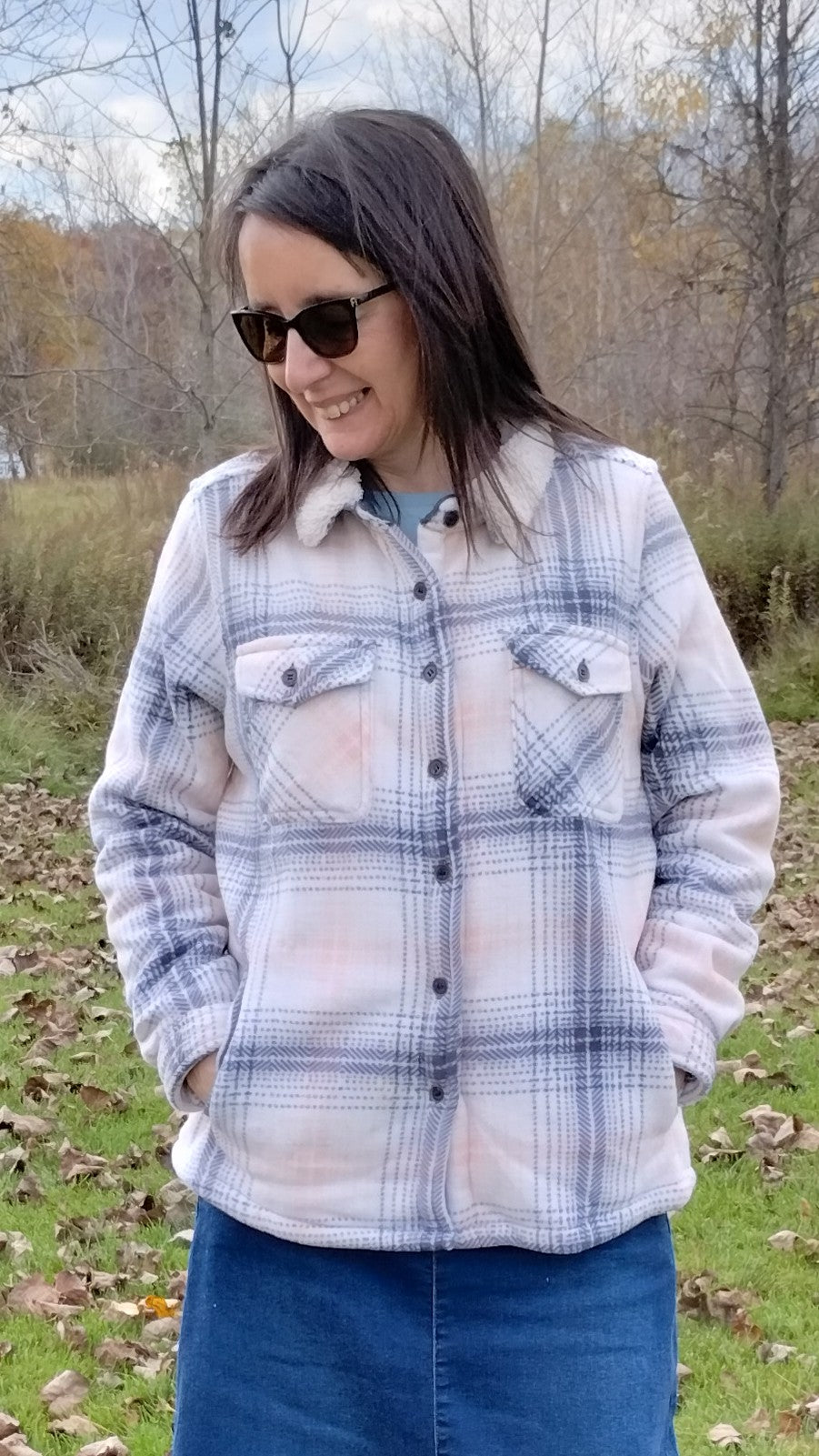 Plaid Fleece Button Down Lined Shacket