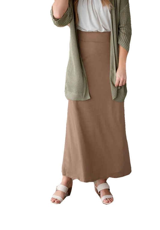 taupe maxi skirt, long taupe skirt, taupe knit skirt, Clarise taupe skirt, taupe knit maxi skirt, premium knit skirt, lined skirt, lined maxi skirt, lined taupe skirt