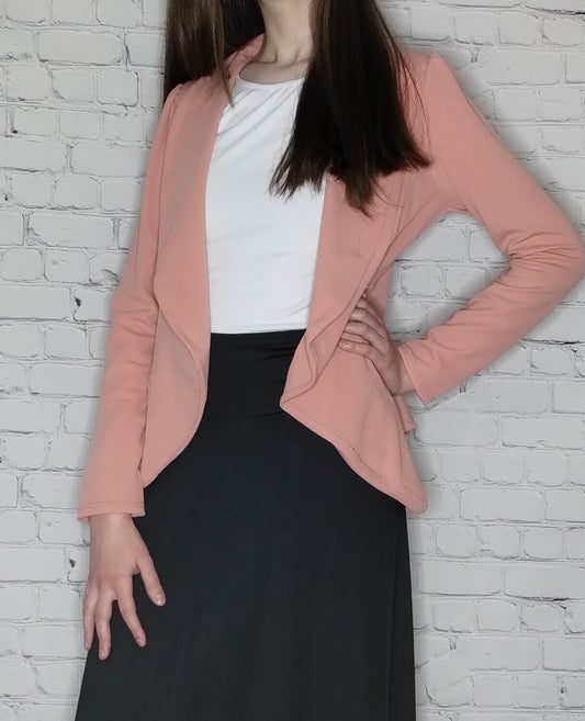 Solid Open Blazer - Dusty Pink