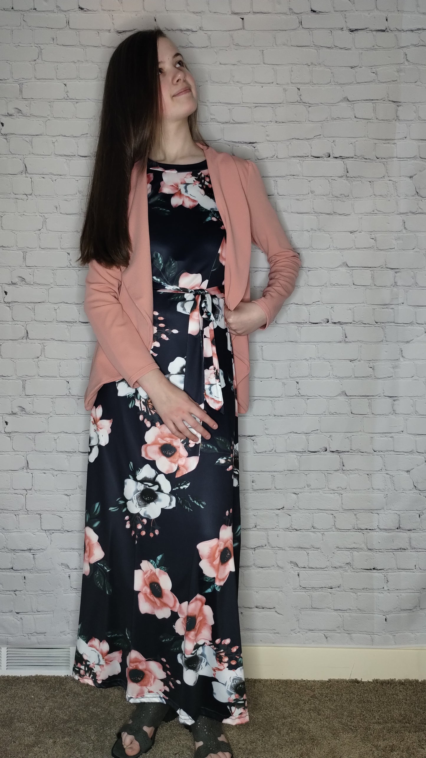 Maxi Short Sleeve Dress, Maxi Long Sleeve Dress Floral Print FINAL SALE