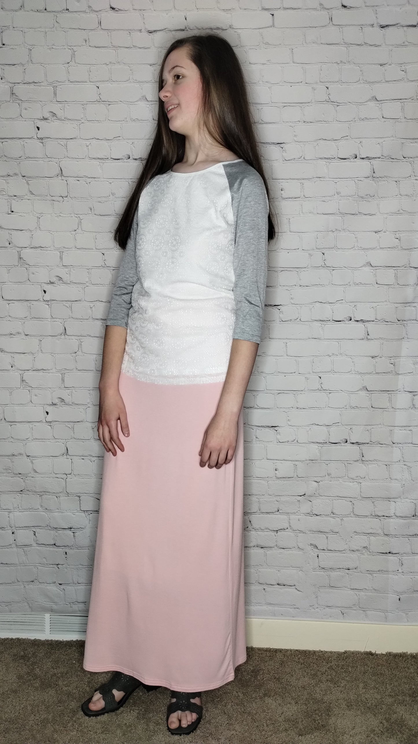 pink maxi skirt, long pink skirt, pink knit skirt, Clarise pink skirt, pink knit maxi skirt, premium knit skirt, lined skirt, lined maxi skirt, lined pink skirt