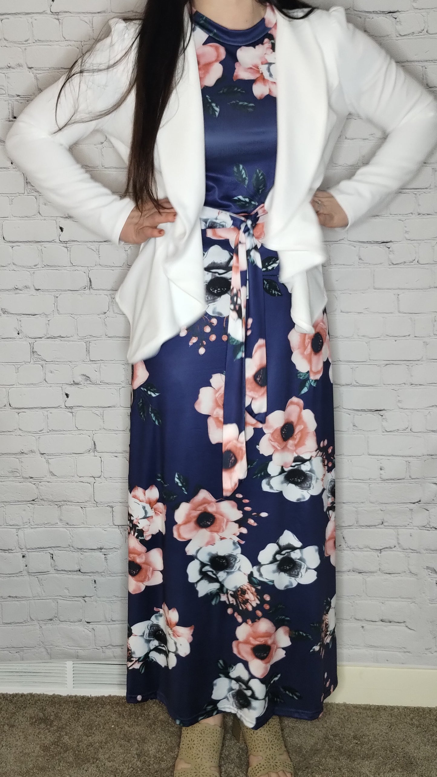 Maxi Short Sleeve Dress, Maxi Long Sleeve Dress Floral Print FINAL SALE