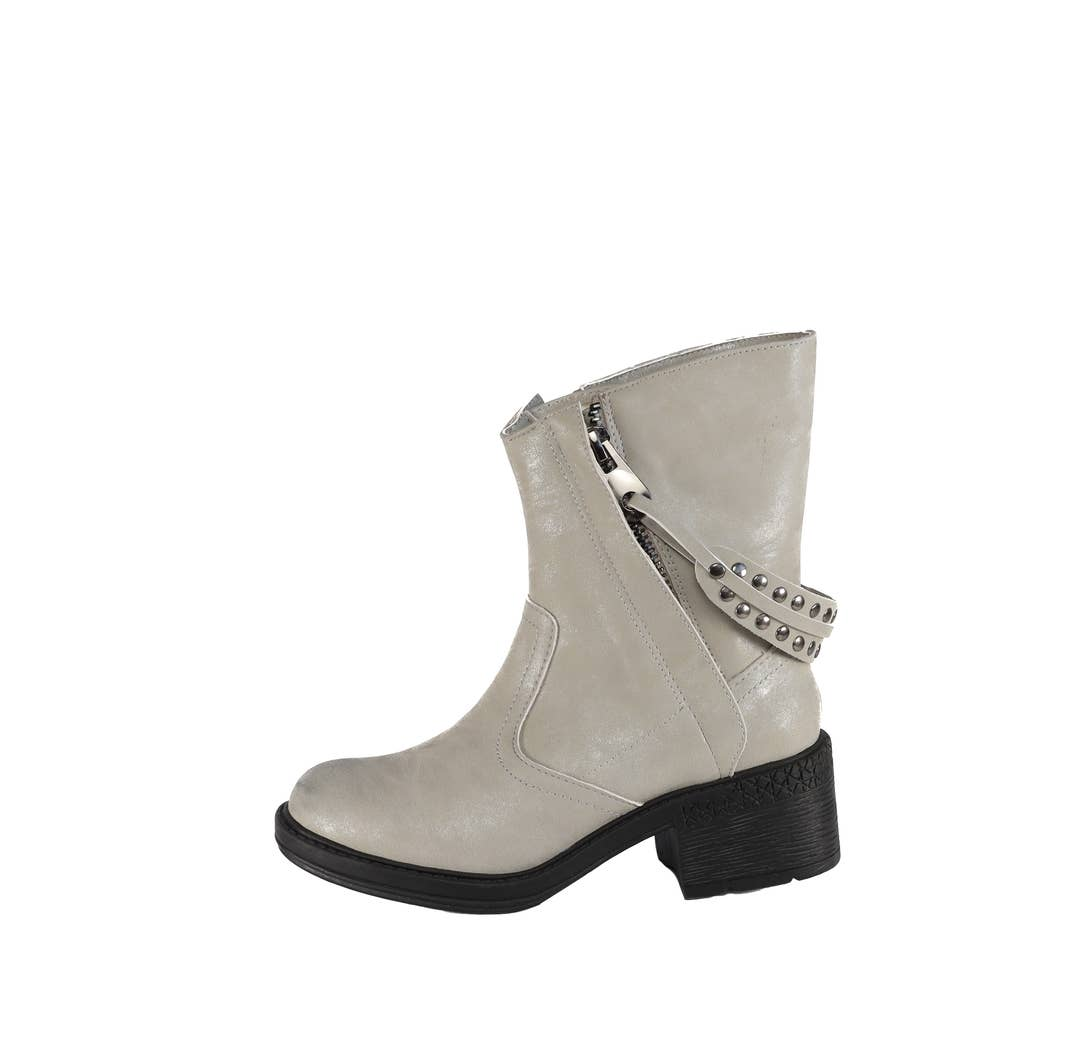 Vegan-friendly boots, ankles boots, gray boots, gray ankle boots, slate ice boots, two zipper boots, chunky heel boots