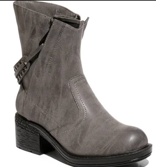 Vegan-friendly boots, ankles boots, gray boots, gray ankle boots, slate ice boots, two zipper boots, chunky heel boots