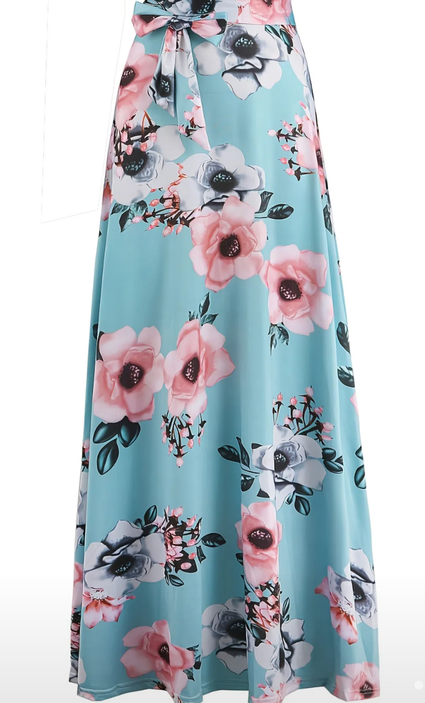 Maxi Short Sleeve Dress, Maxi Long Sleeve Dress Floral Print FINAL SALE