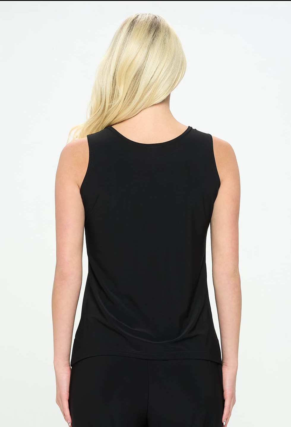 Tank Top Classic with vents Modest Layering Shirt Undershirt Black Polyester Spandex