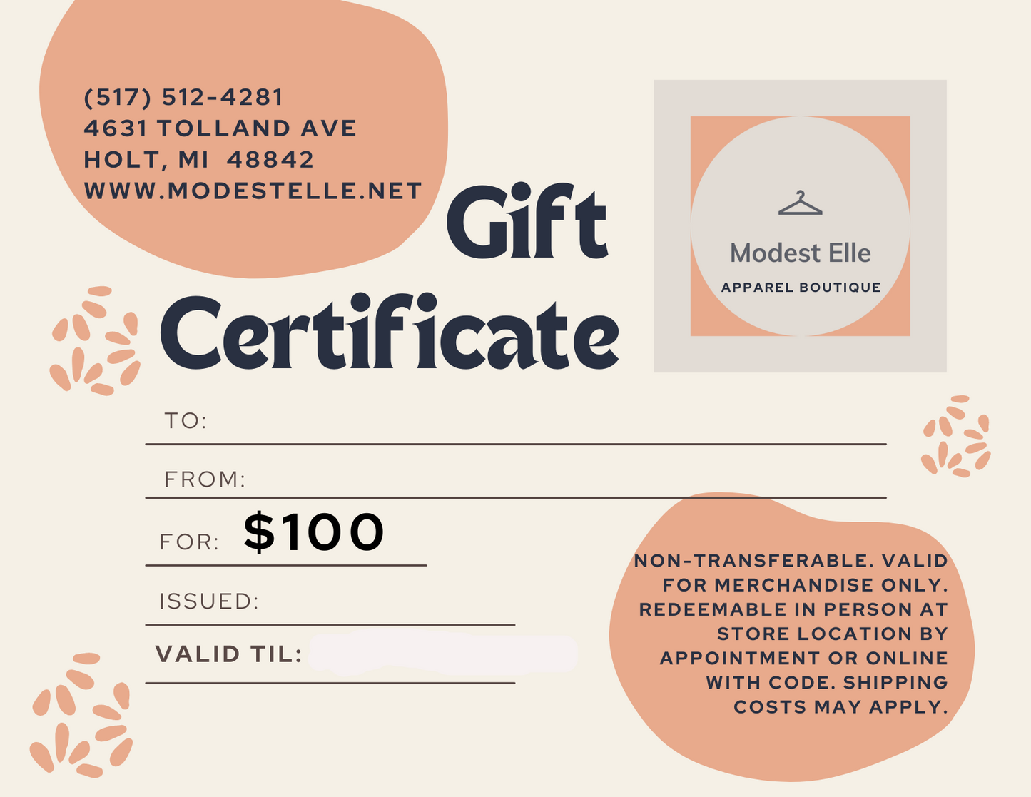 modest clothing, modest clothing gift card, modest apparel gift card, modest apparel