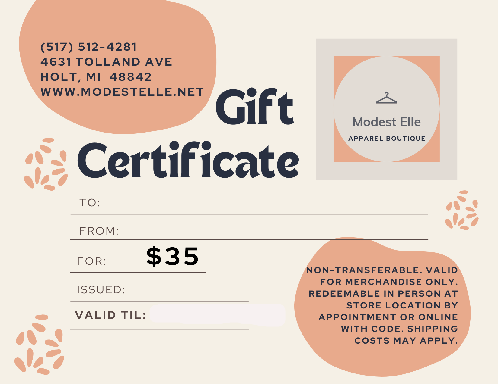 modest clothing, modest clothing gift card, modest apparel gift card, modest apparel